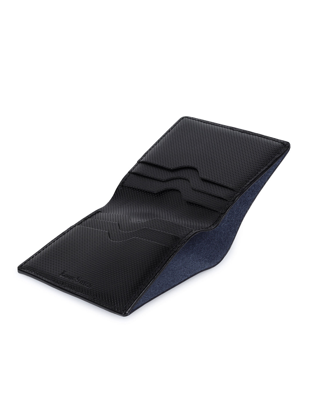 Spanish Leather Slim Two Fold Wallet for Men RFID Protected Black