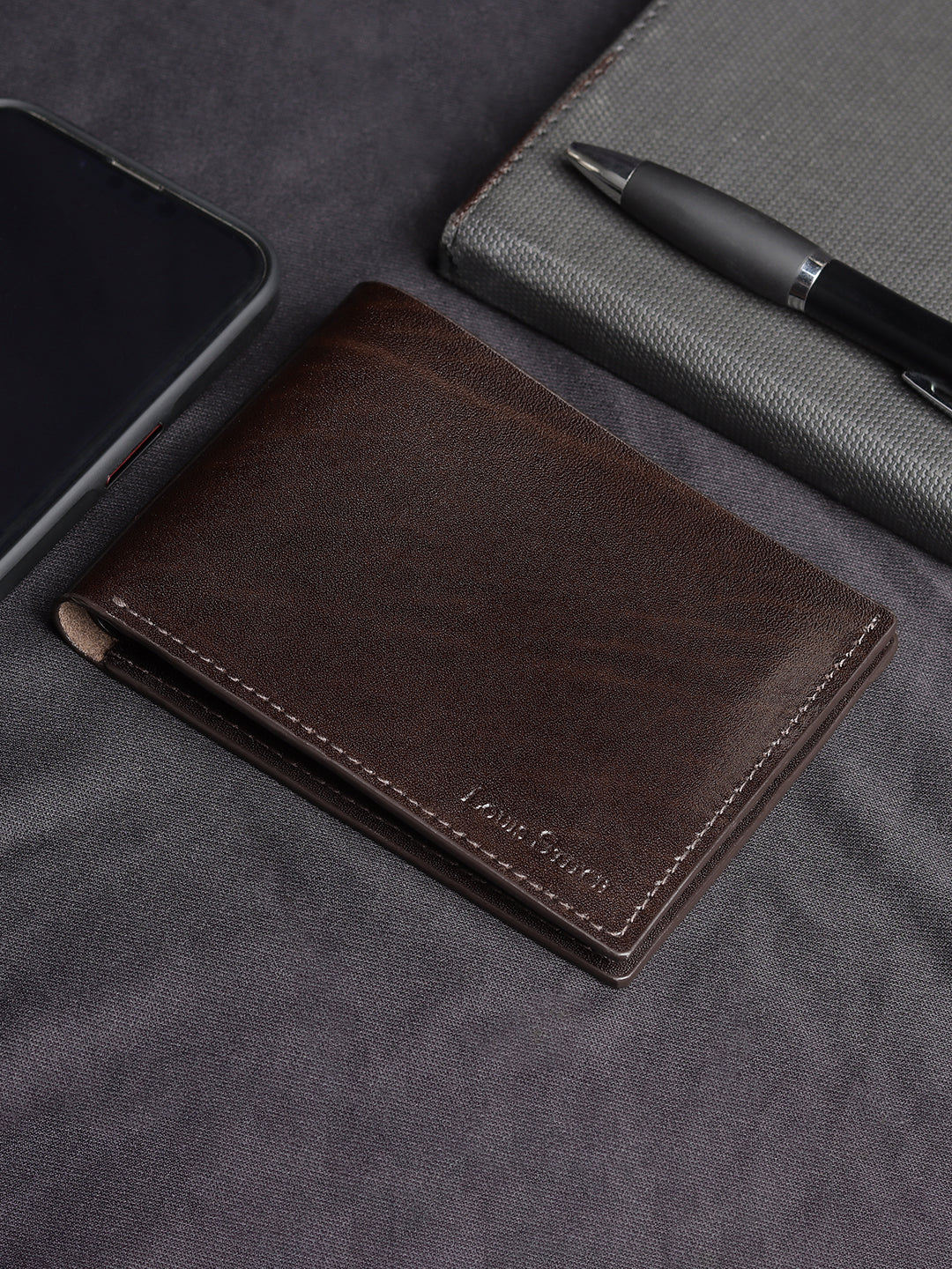 Spanish Leather Men Brown Bifold Wallet RFID Protected