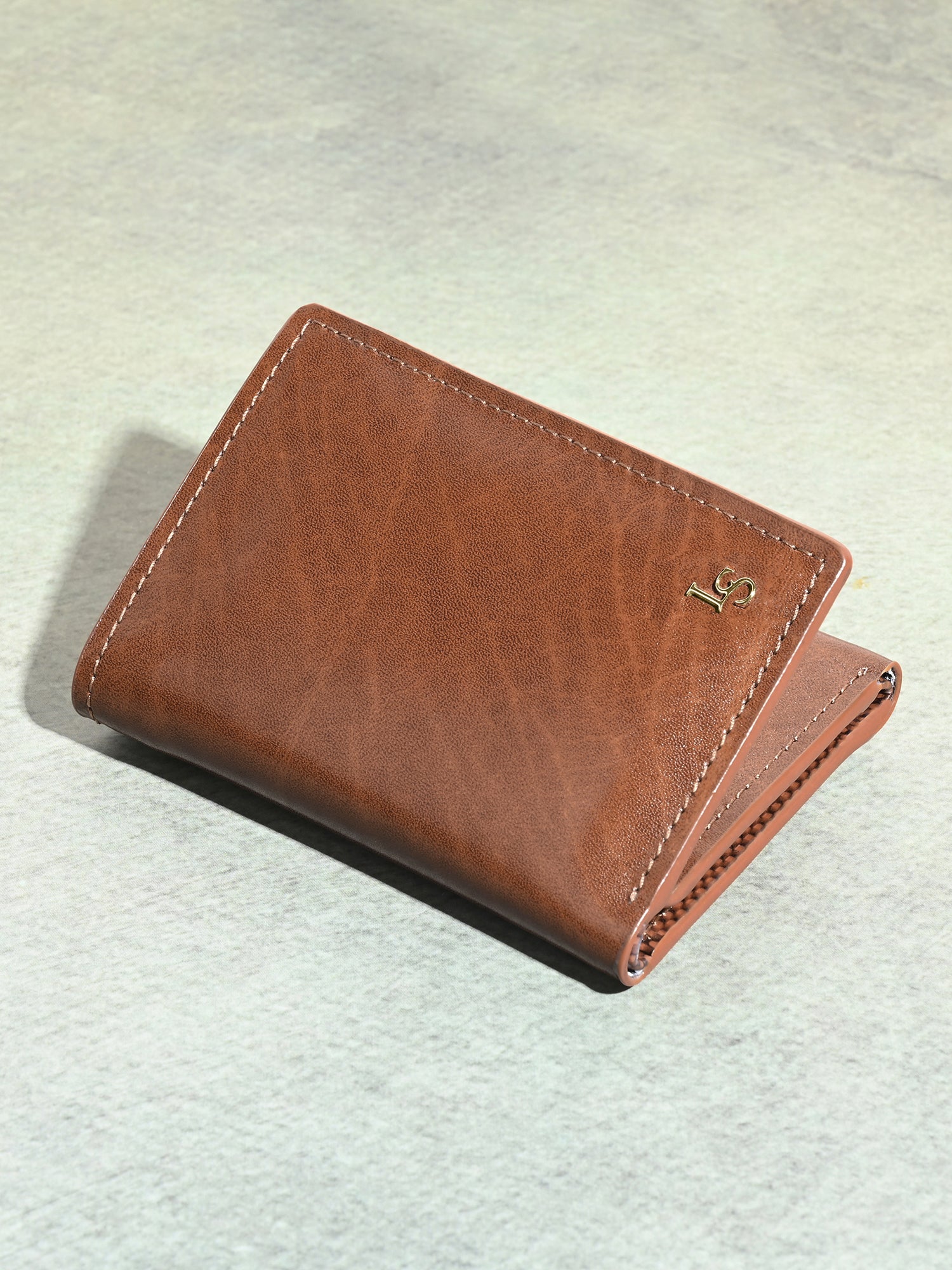 Spanish Leather Trifold Men Wallet Tan RFID Protected