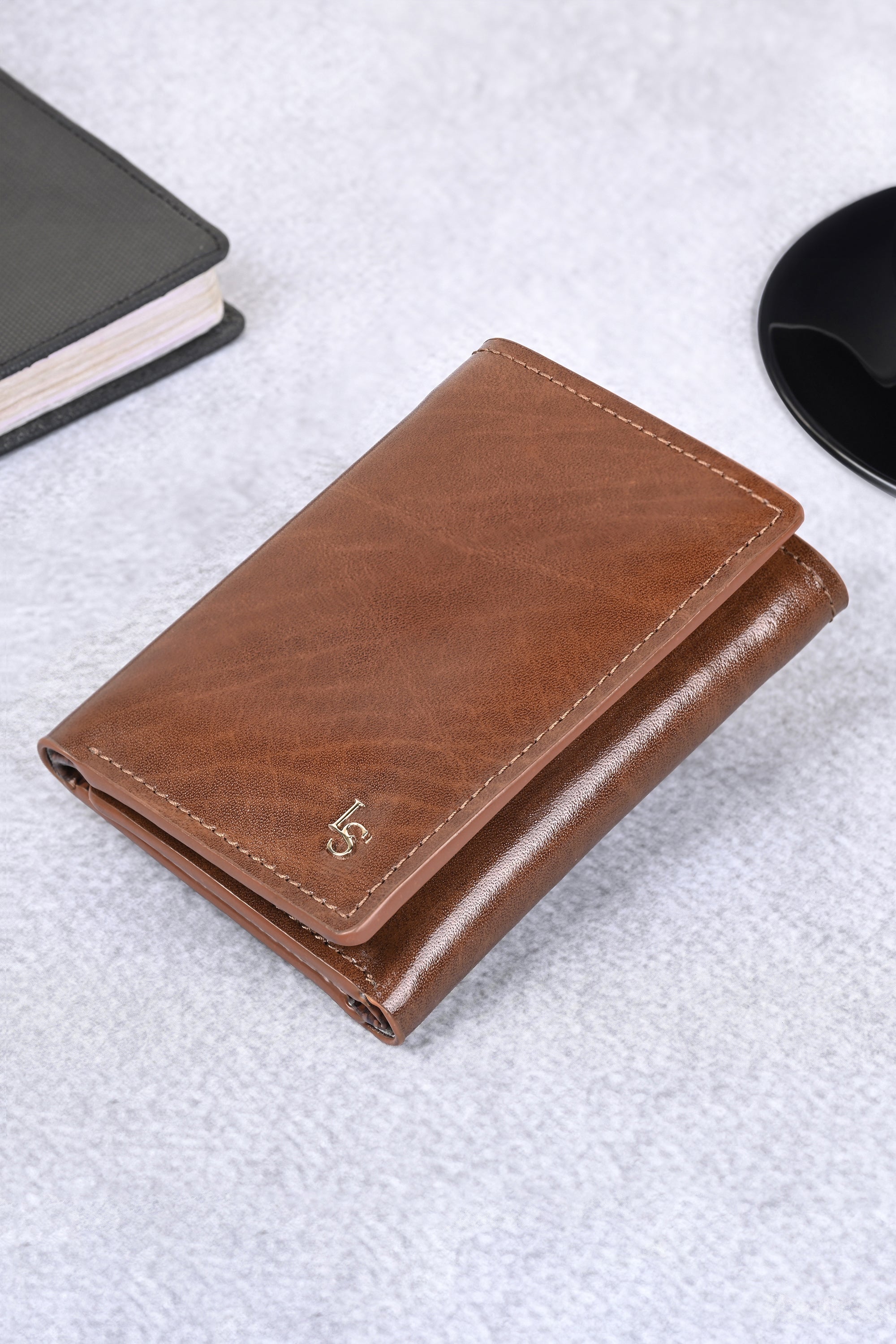 Spanish Leather Trifold Men Wallet Tan RFID Protected
