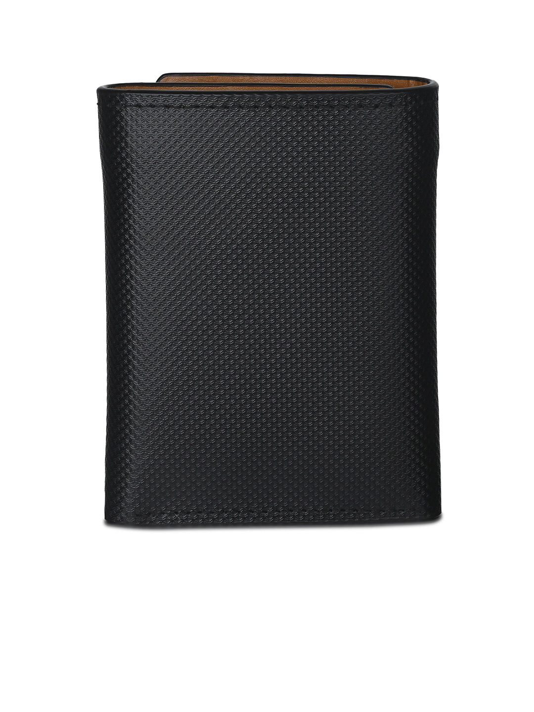 Jet Black Spanish Leather Trifold Wallet with RFID Protected