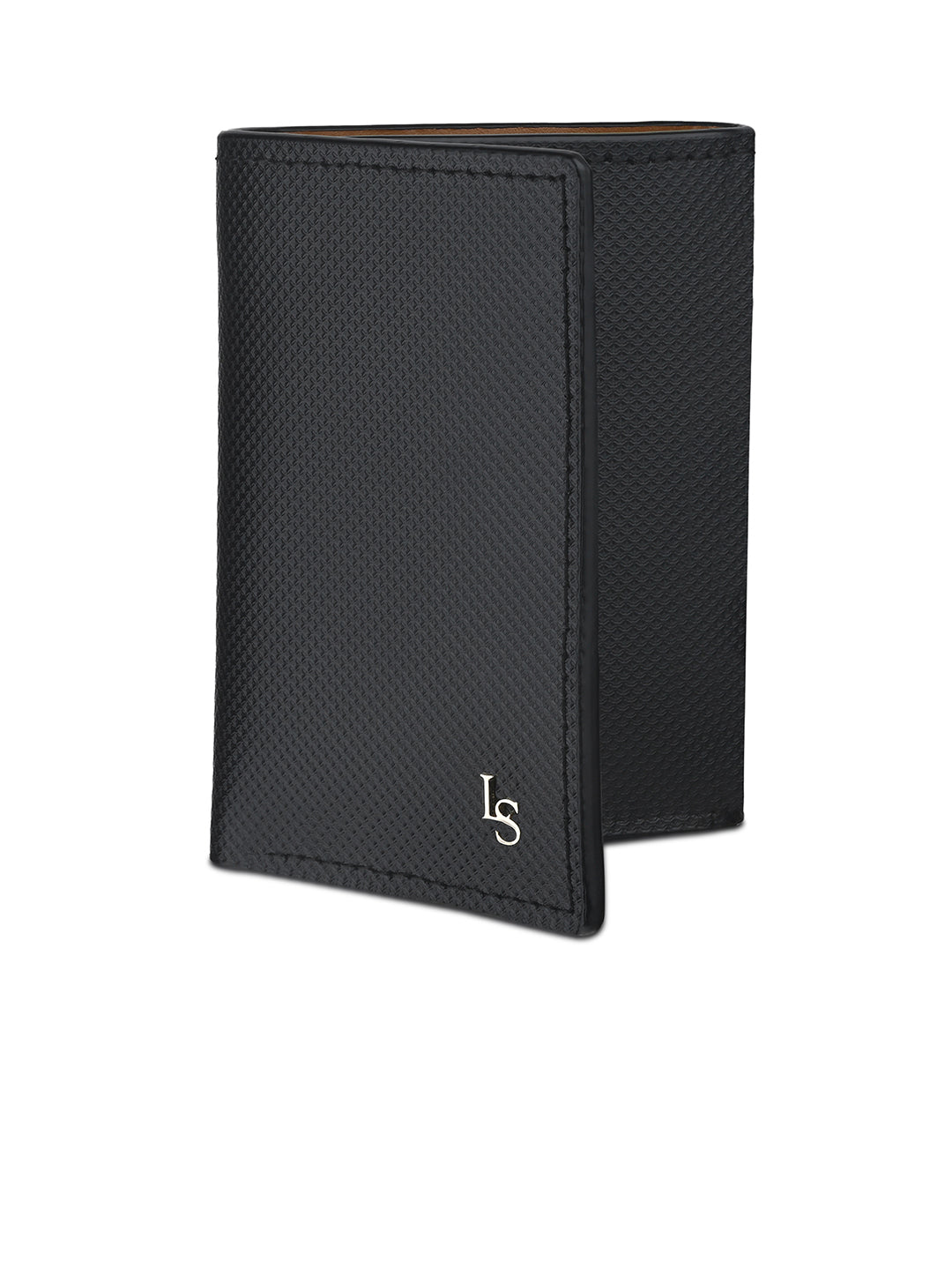 Jet Black Spanish Leather Trifold Wallet with RFID Protected