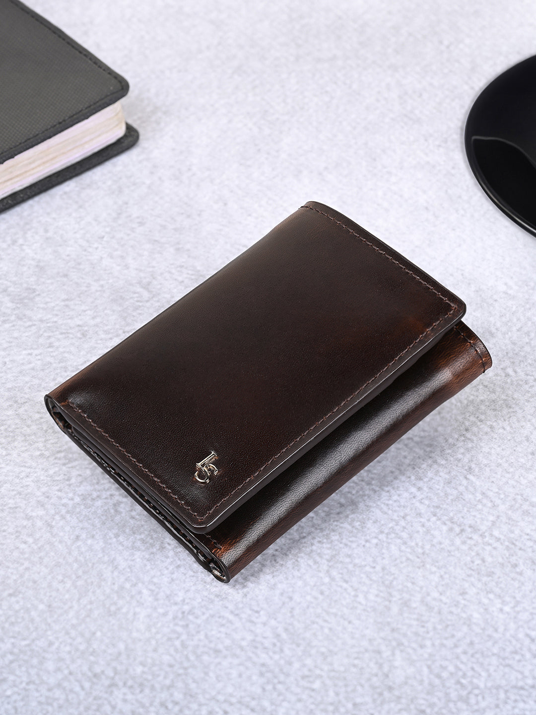 Spanish Leather Trifold Men Wallet Brown RFID Protected