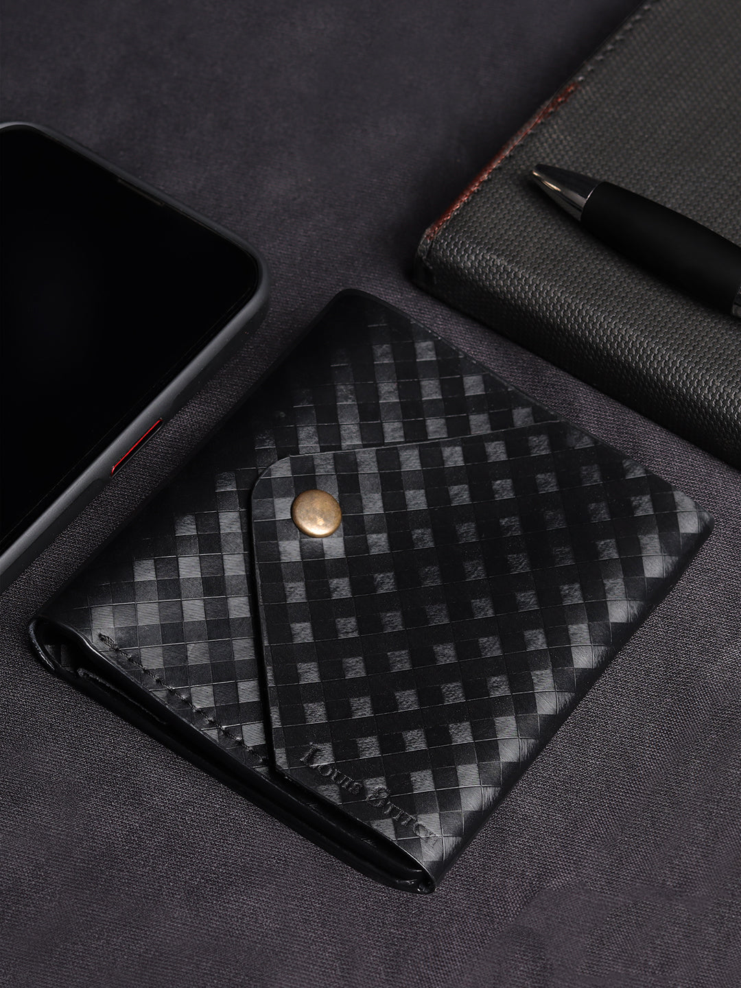 Men's Black Spanish Leather Bifold Wallet with RFID Protection