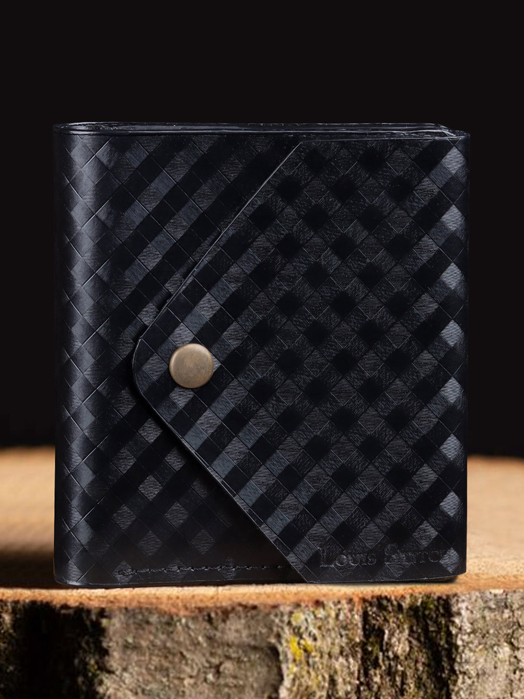 Men's Black Spanish Leather Bifold Wallet with RFID Protection