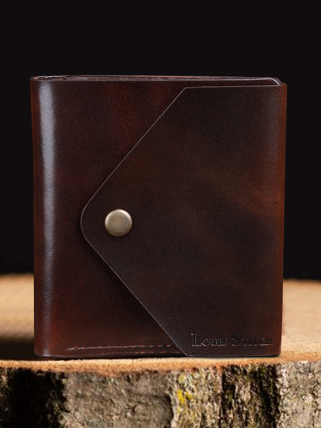 Men's Brown Spanish Leather Bifold Wallet with RFID Protection
