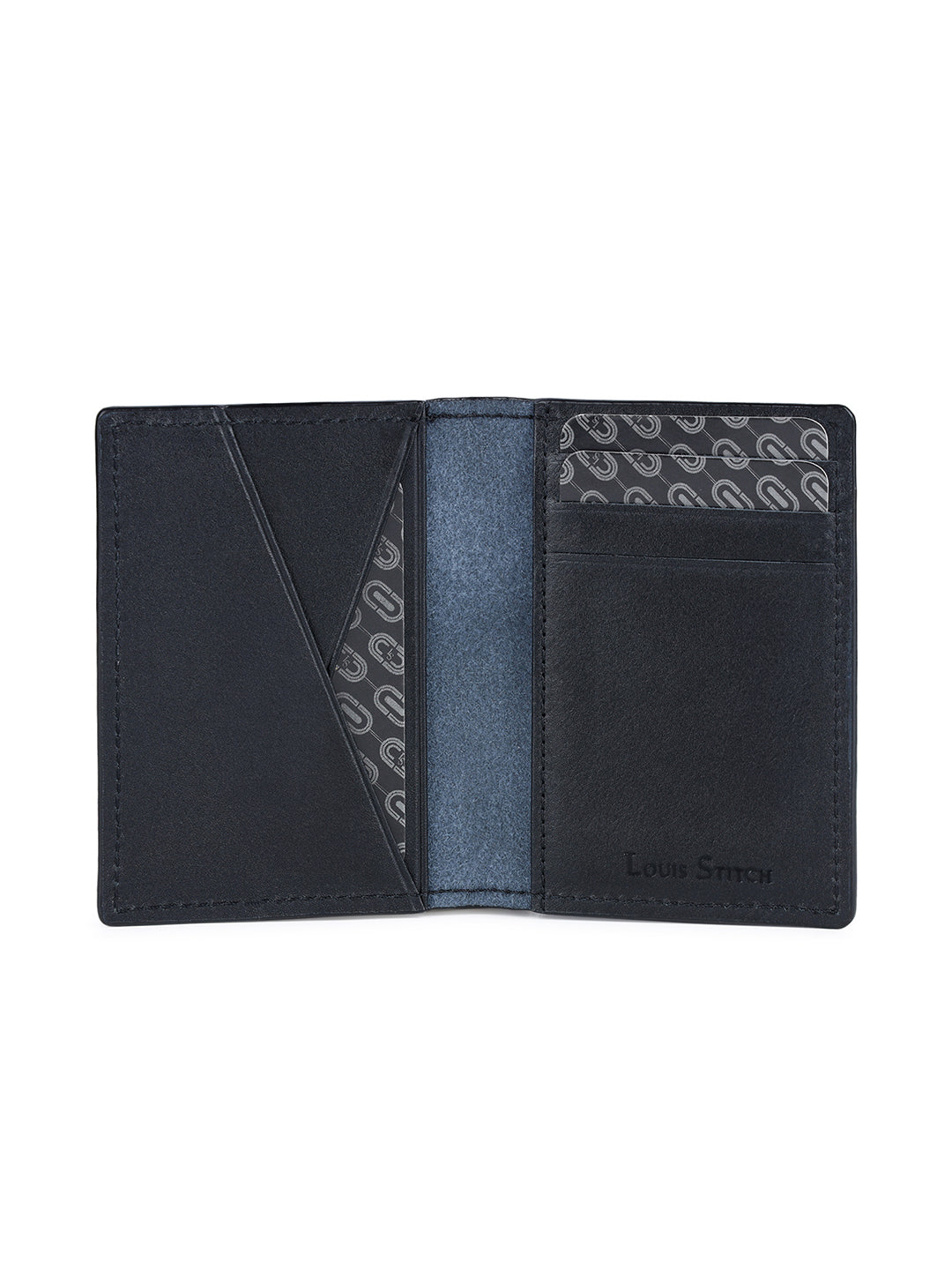 Men's Black Spanish Leather Two Fold Wallet for Men with RFID Protection