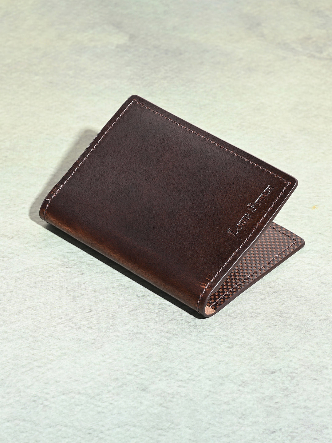 Men's Brown Spanish Leather Two Fold Wallet for Men with RFID Protection