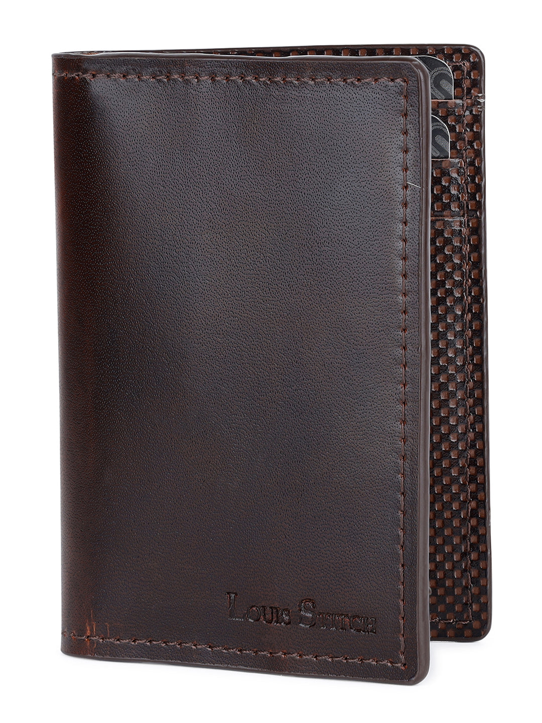 Men's Brown Spanish Leather Two Fold Wallet for Men with RFID Protection