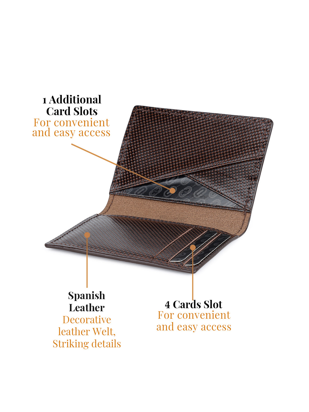 Men's Brown Spanish Leather Two Fold Wallet for Men with RFID Protection