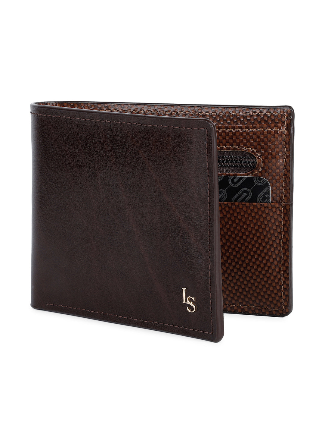 Men's Spanish Leather Brown Two Fold Wallet with RFID Protection