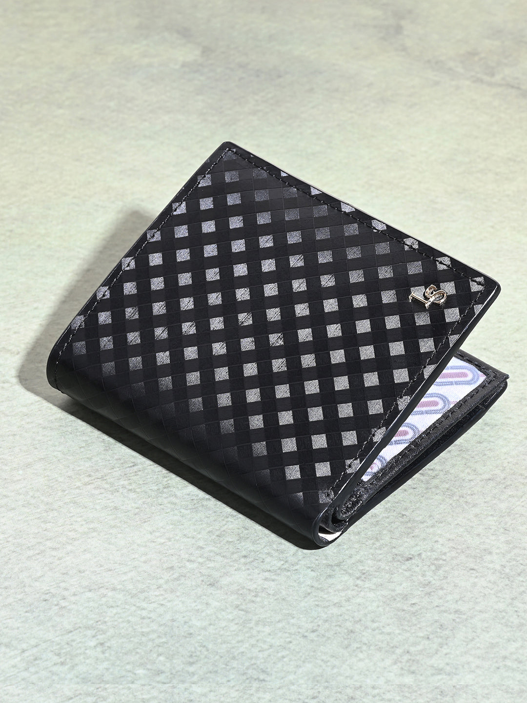 Spanish Leather Men's Black Bifold Wallet with RFID Protection