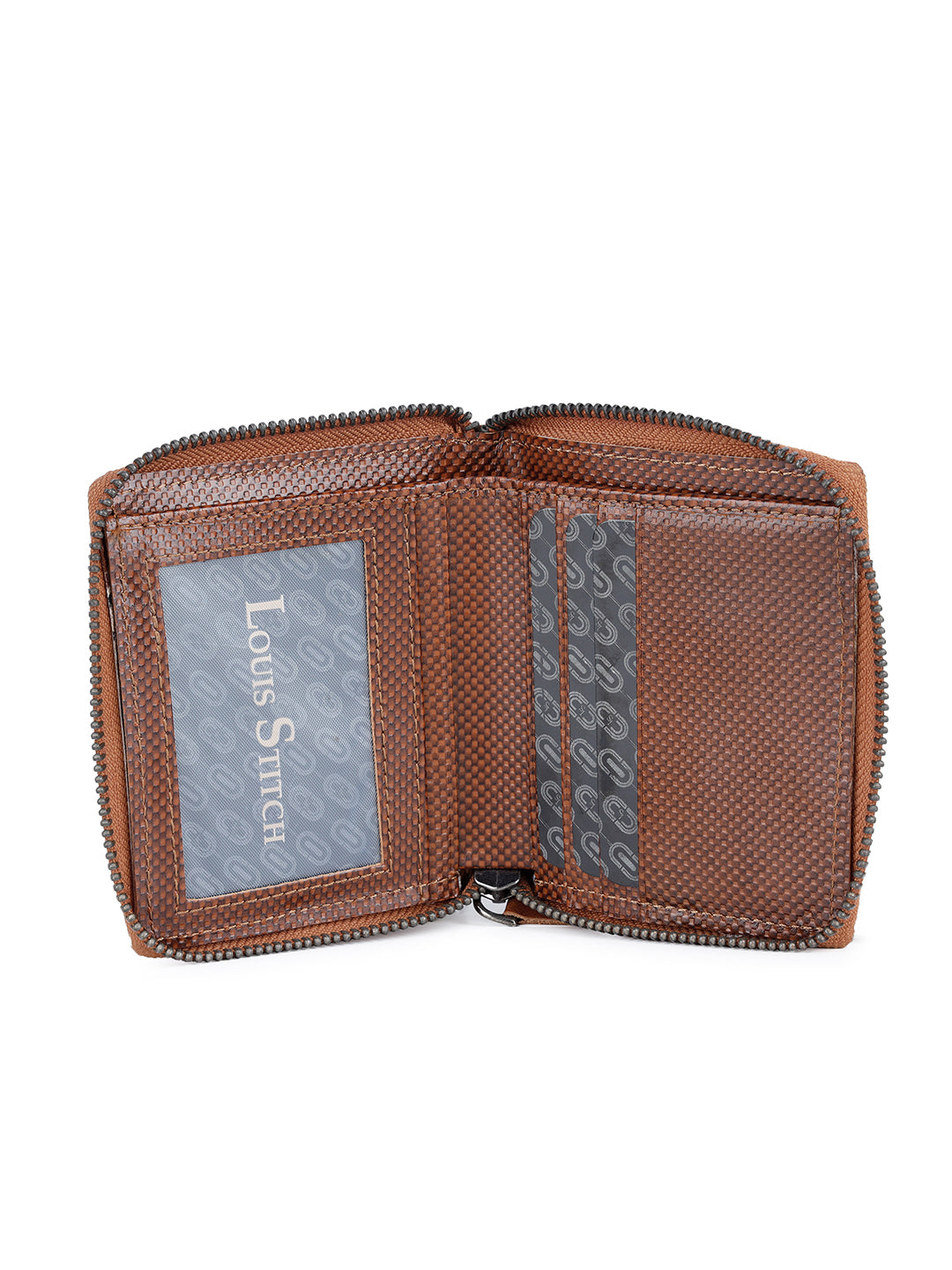 Spanish Leather Tan Bifold Zipper Wallet for Men with RFID Protection