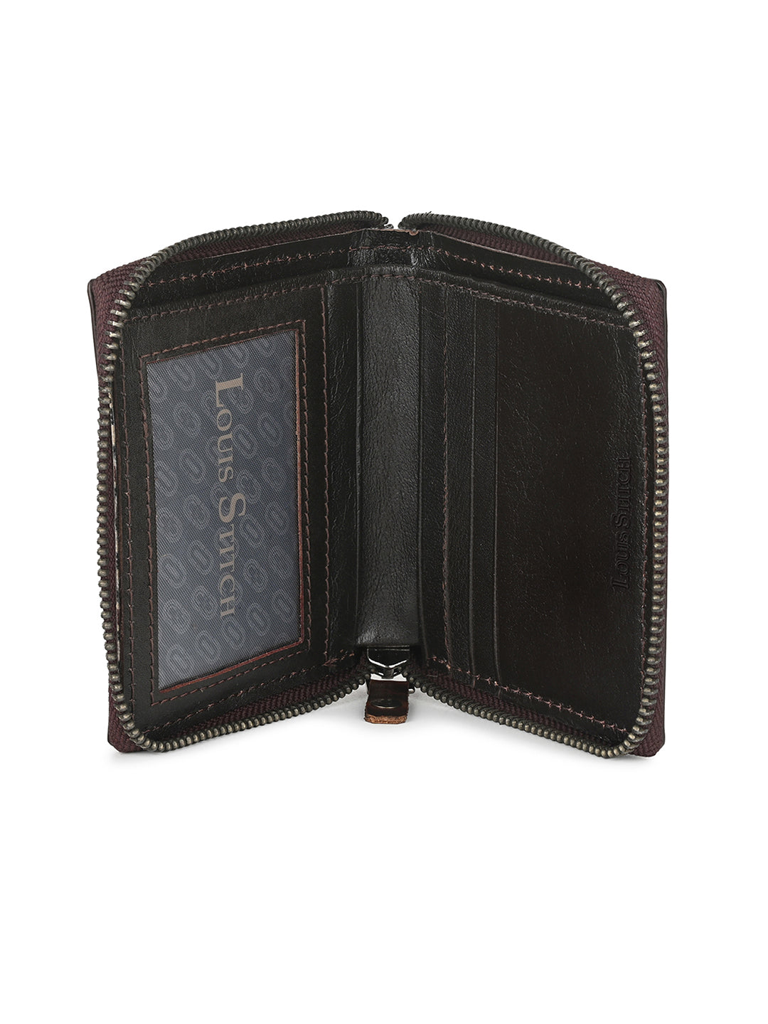 Brunette Brown Spanish Leather Bifold Zipper Wallet with RFID Protection