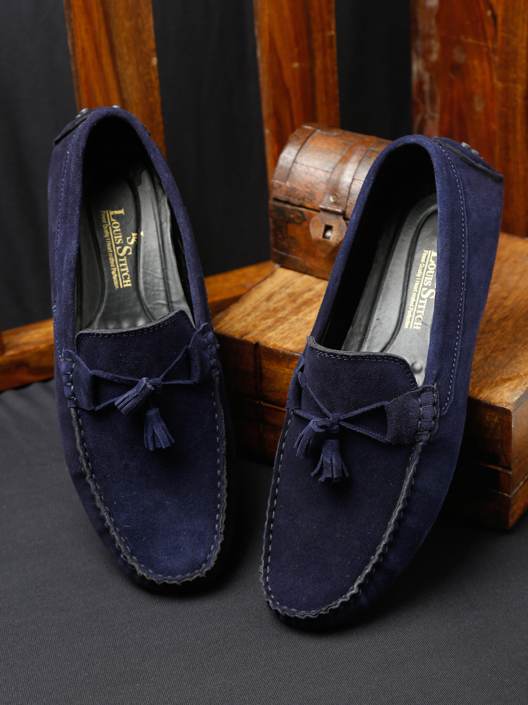 Handmade Italian Suede Leather Penny Tassel Loafers