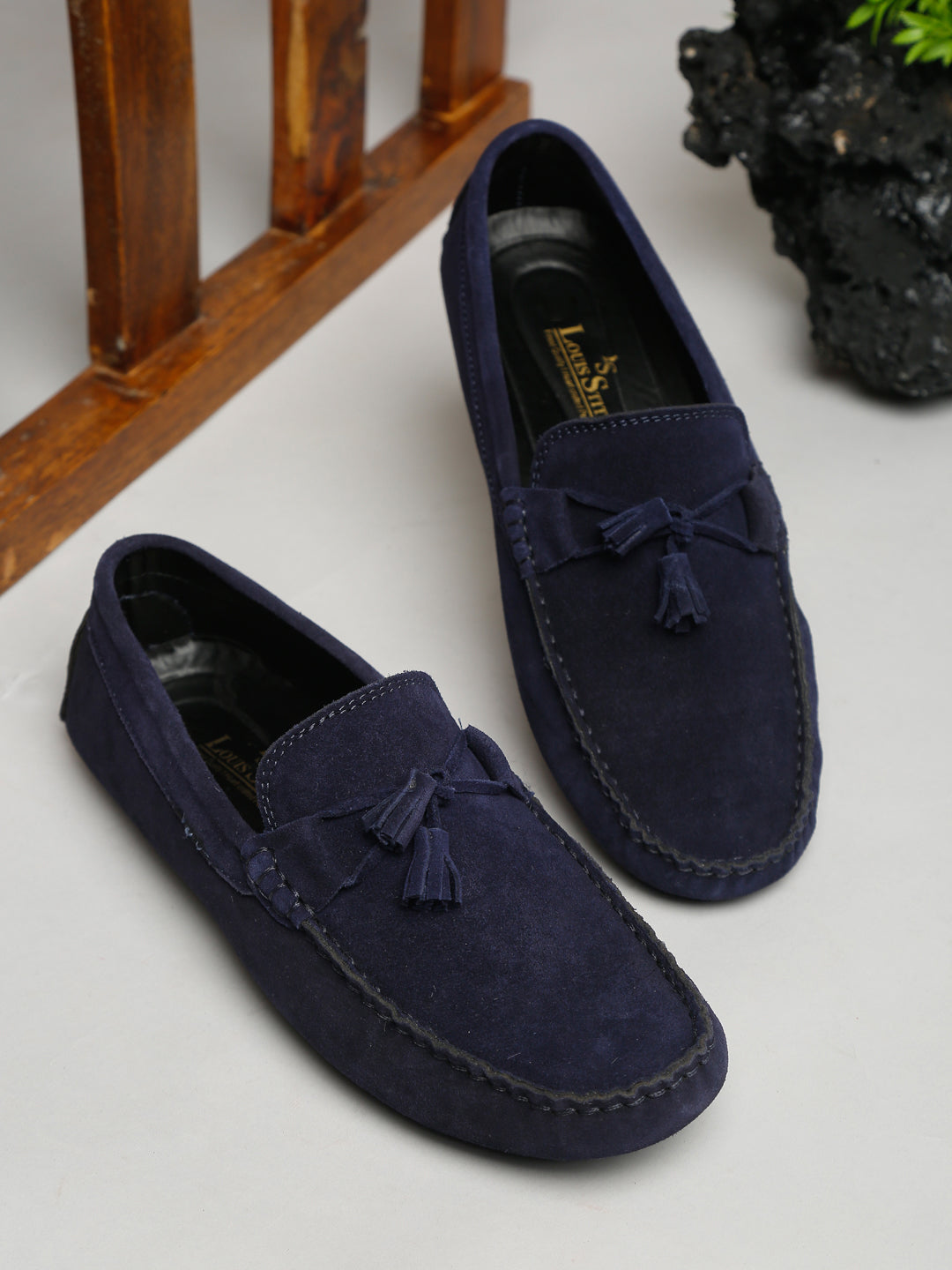Handmade Italian Suede Leather Penny Tassel Loafers