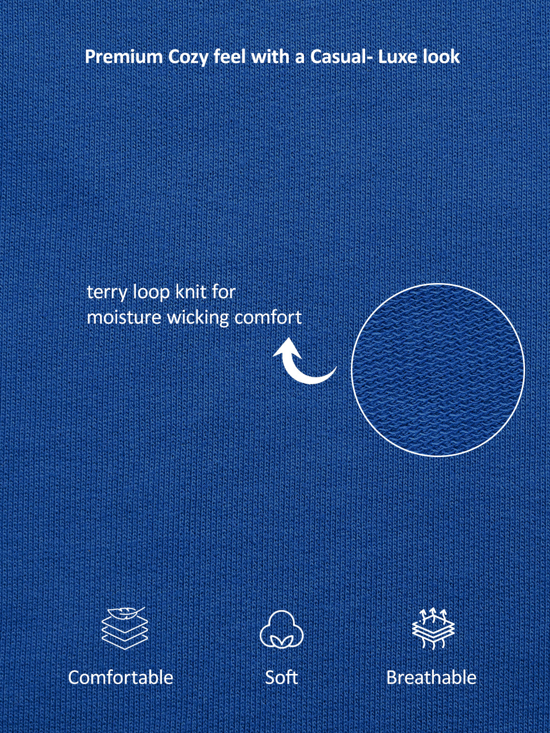 Midnight Blue Rock Ballad Cotton Printed Oversized T-Shirt