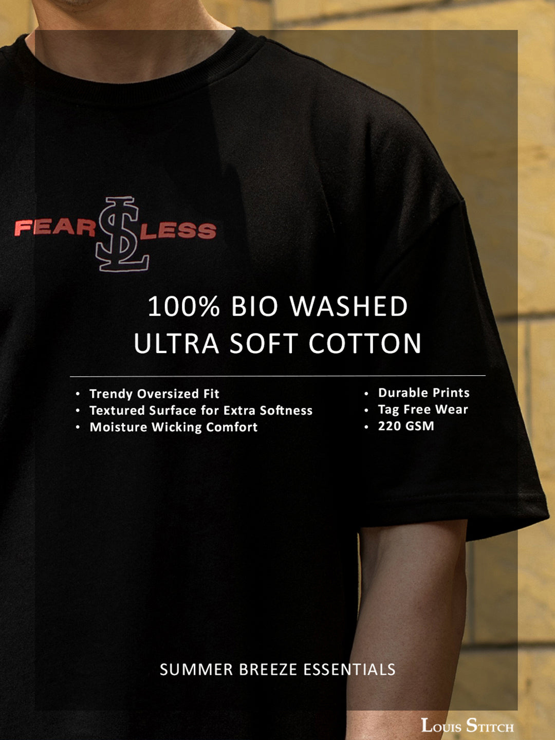 Black Rock Ballad Cotton Printed Oversized T-Shirt