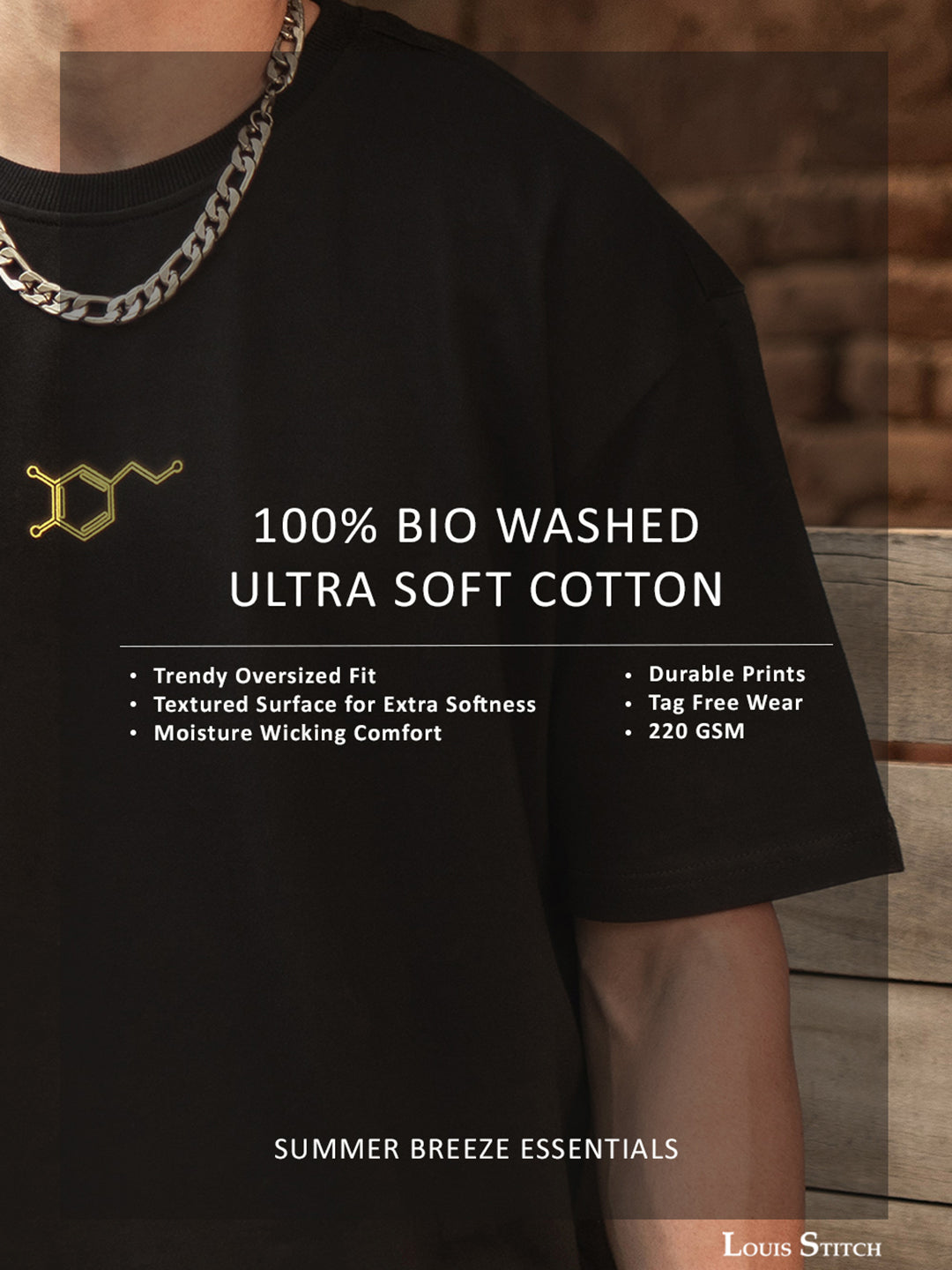 Black Rock Ballad Cotton Printed Oversized T-Shirt