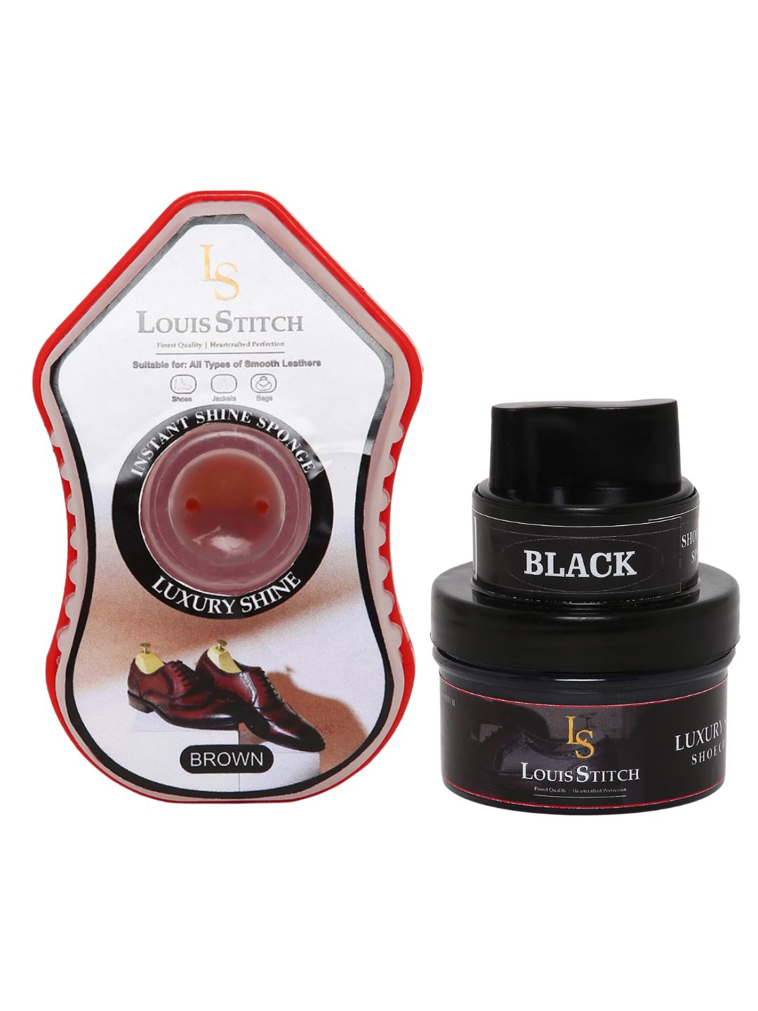 Black Shoe Shiner and Shoe Cream with Applicator For Leather items