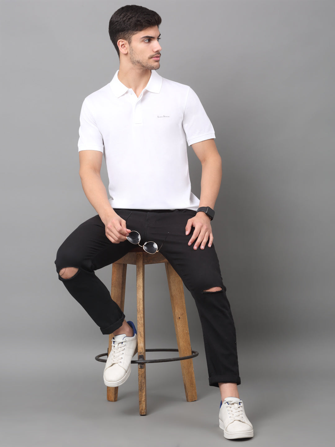 Buy Slim Fit Polo T-shirt for Men Egyptian Cotton Classic fit Semi - Main Image