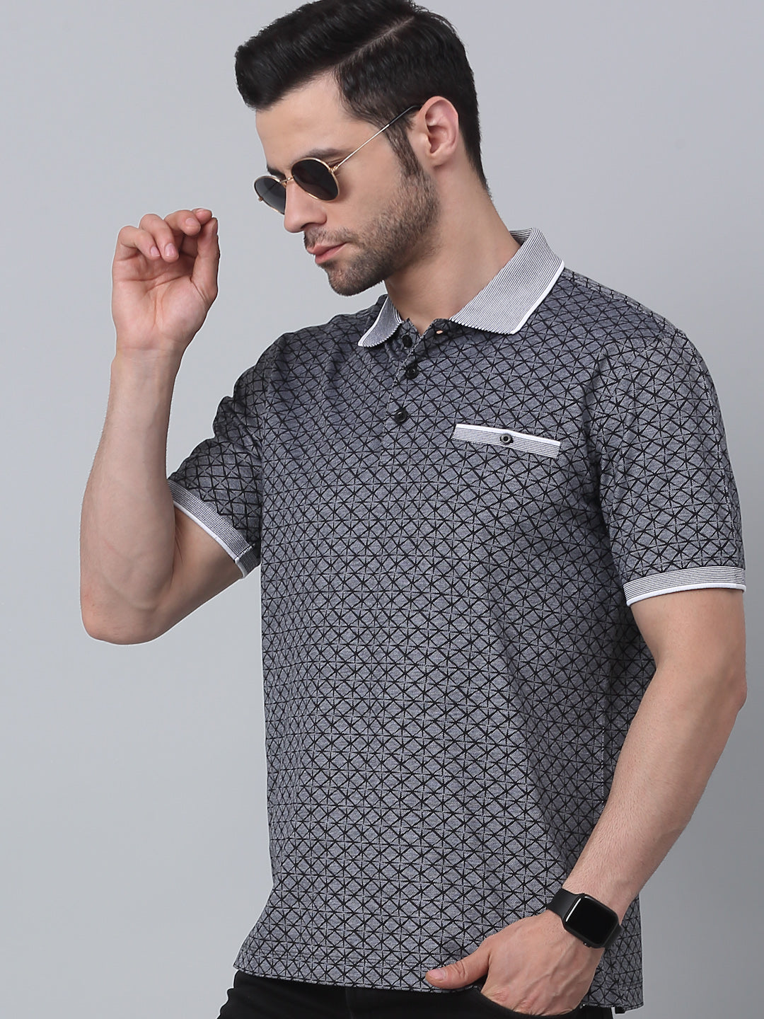 Slim Fit Polo T-shirt for Men Egyptian Cotton Classic fit Business Casual Half sleeves Solid Black Mens Polo Tees