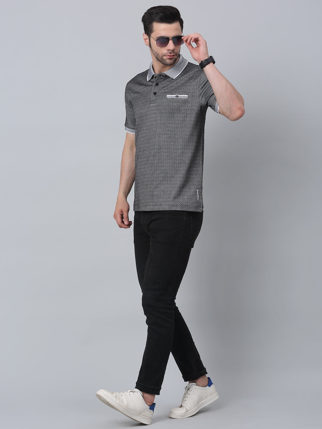 Slim Fit Polo T-shirt for Men Egyptian Cotton Classic fit Business Casual Half sleeves Solid Black Mens Polo Tees