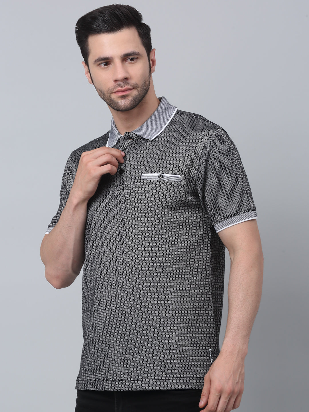 Slim Fit Polo T-shirt for Men Egyptian Cotton Classic fit Business Casual Half sleeves Solid Black Mens Polo Tees