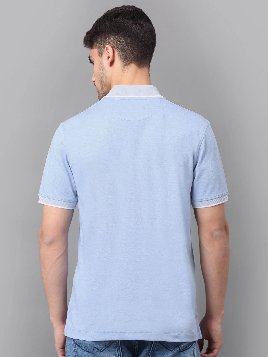 Slim Fit Polo T-shirt for Men Egyptian Cotton Classic fit Business Casual Half sleeves Solid Blue Mens Polo Tees