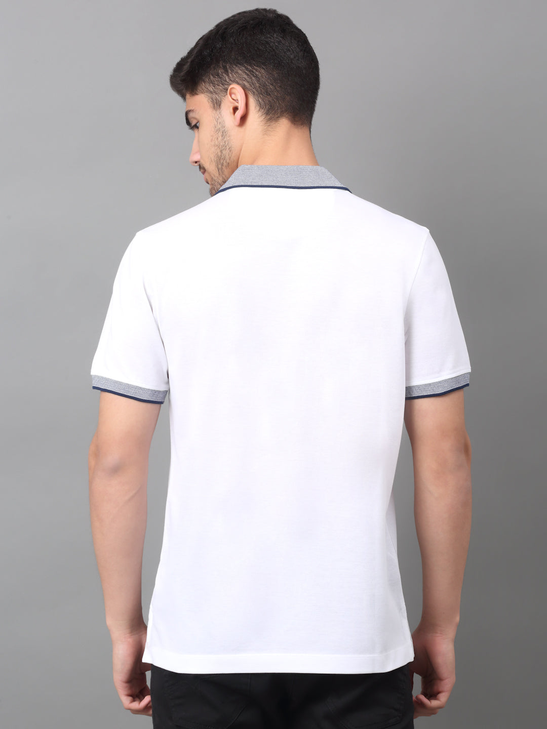Slim Fit Polo T-shirt for Men Egyptian Cotton Classic fit Business Casual Half sleeves Solid White Mens Polo Tees