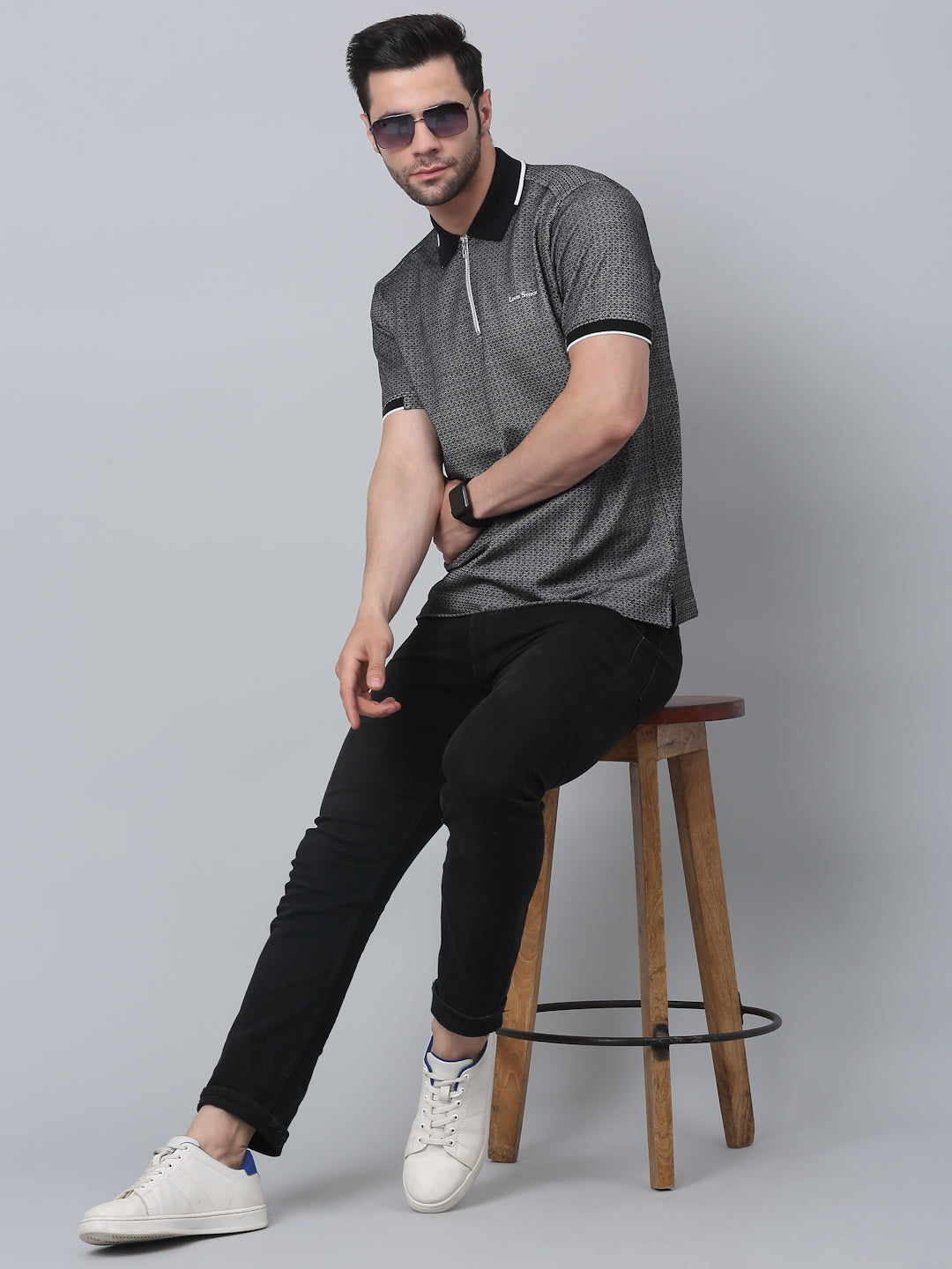Slim Fit Polo T-shirt for Men Egyptian Cotton Classic fit Business Casual Half sleeves Solid Black Mens Polo Tees