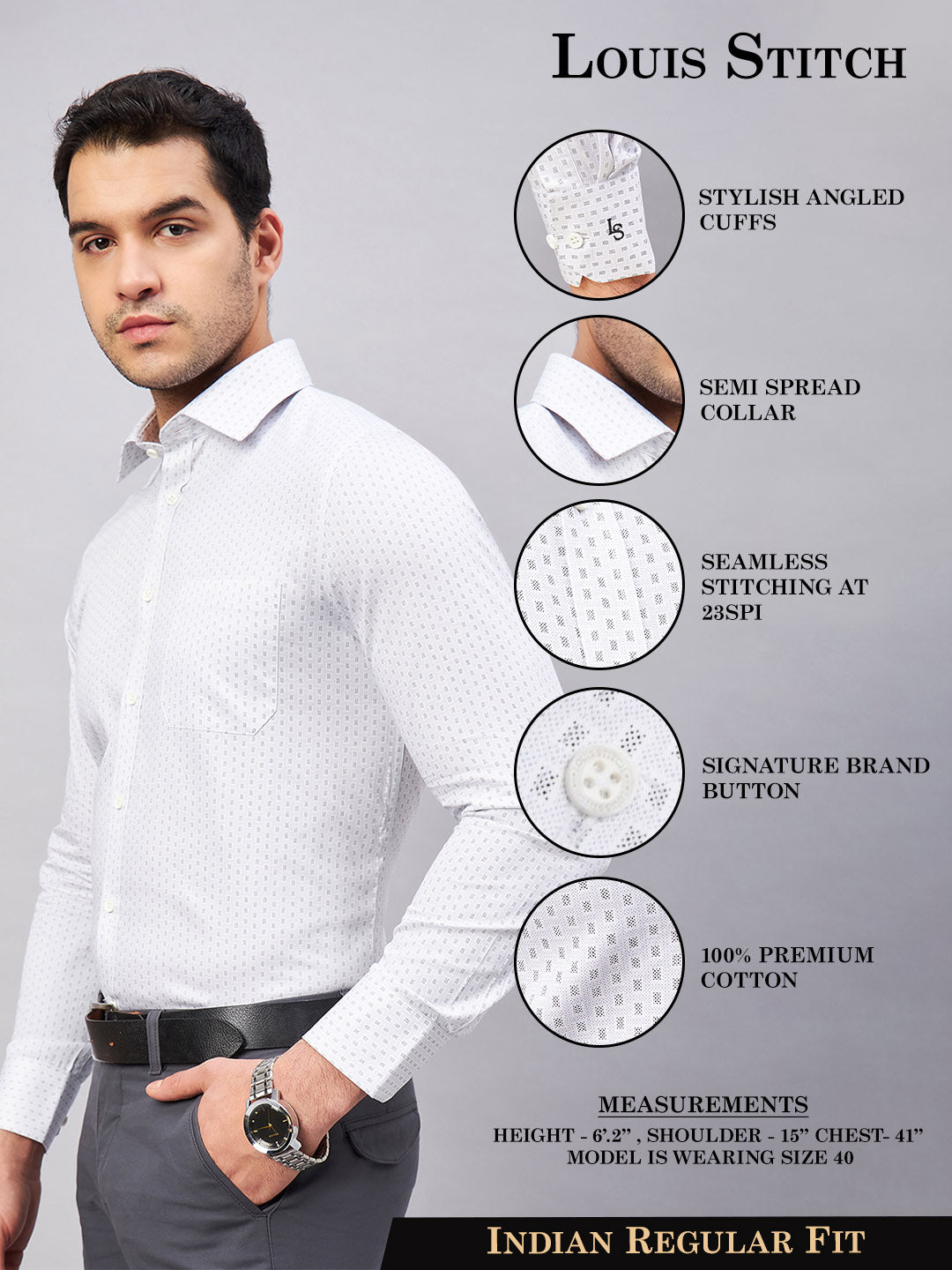 Regular Fit Formal Shirts For Men Perfectly Handfinished Collar & Cuffs