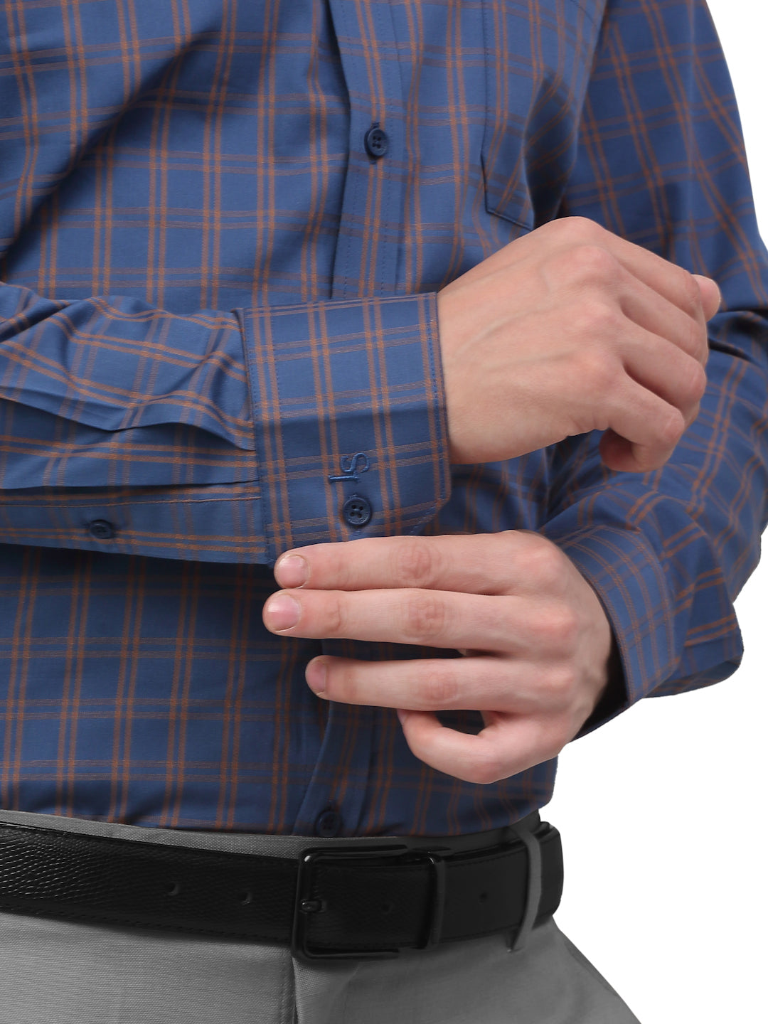 Formal Shirt For Men Luxury Soft Cotton Stylish German Collar Cuffs and Threads Regular Fit Perfectly Handfinished (Yale Blue) (BS119)