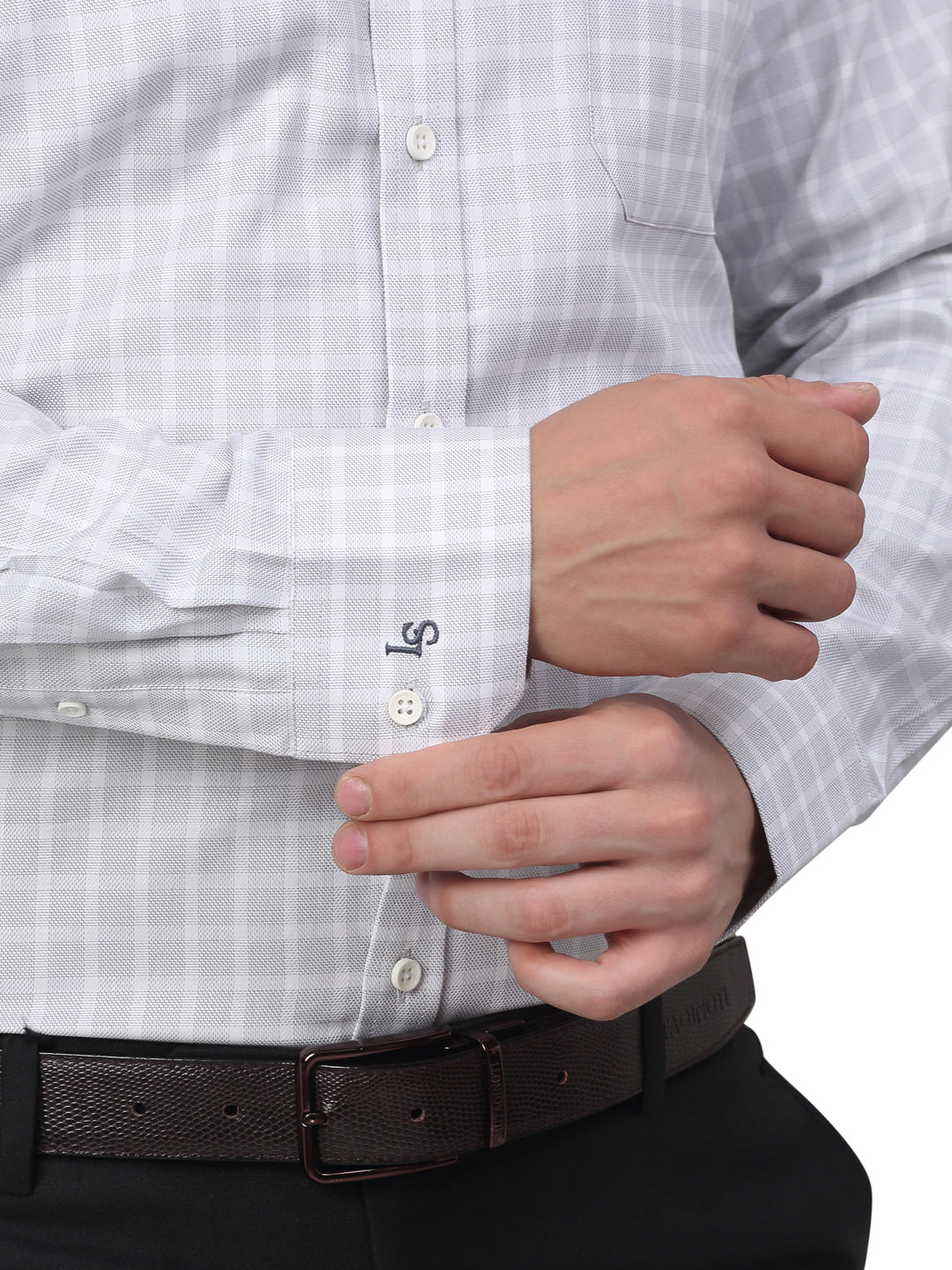 Formal Shirt For Men Luxury Soft Cotton Stylish German Collar Cuffs and Threads Regular Fit Perfectly Handfinished (Cloud Grey) (BS126)