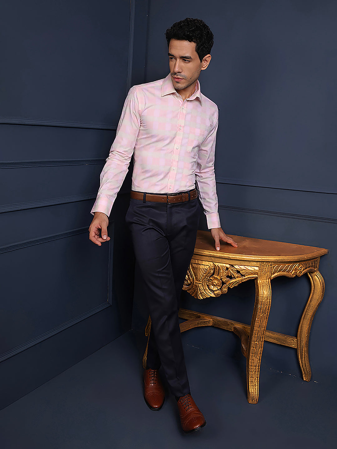 Regular Fit Formal Shirts For Men Perfectly Handfinished Collar & Cuffs