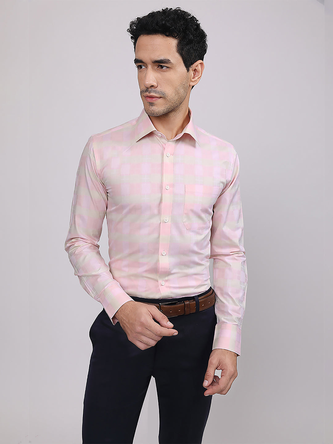 Regular Fit Formal Shirts For Men Perfectly Handfinished Collar & Cuffs