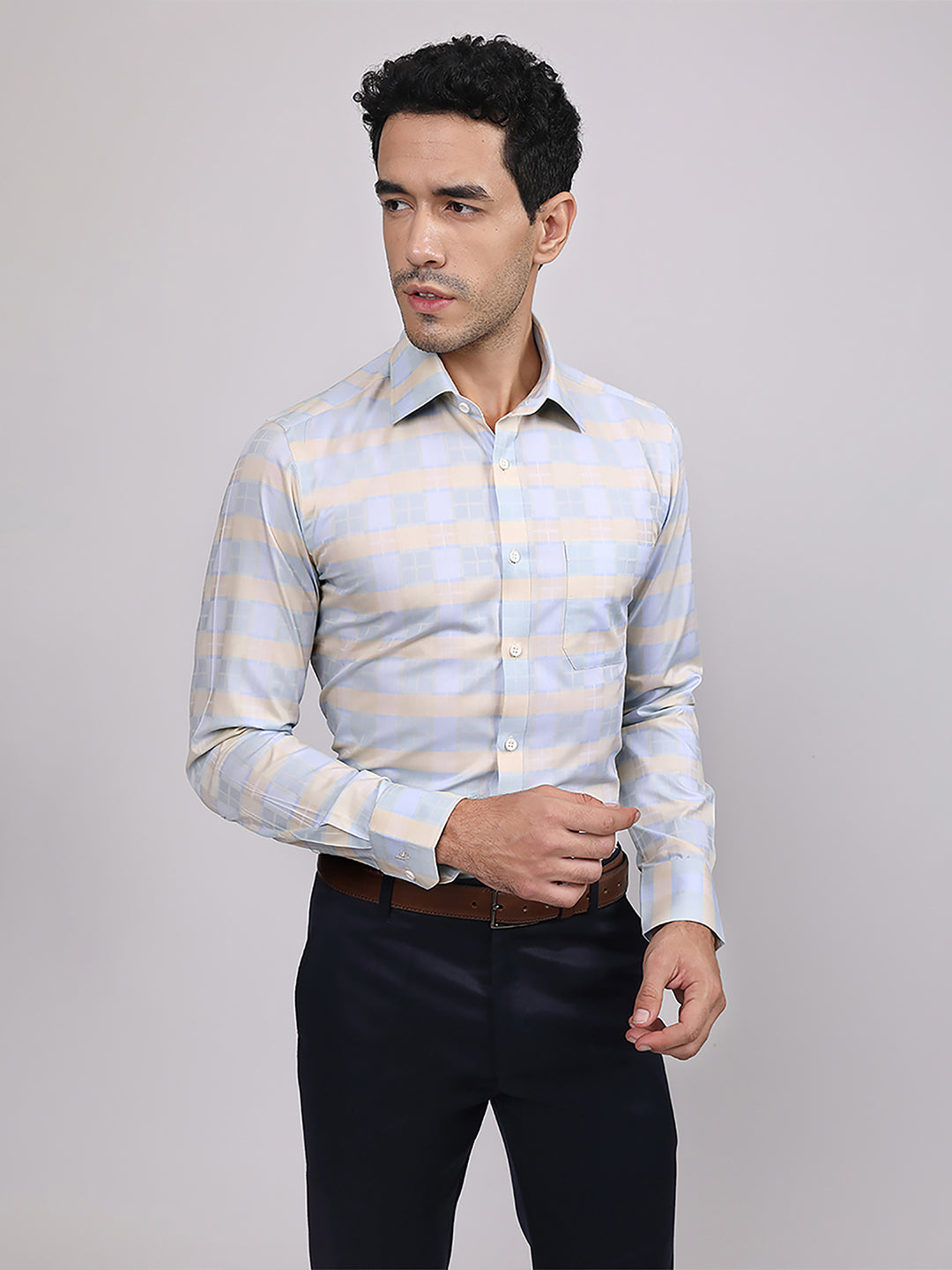 Regular Fit Formal Shirts For Men Perfectly Handfinished Collar & Cuffs
