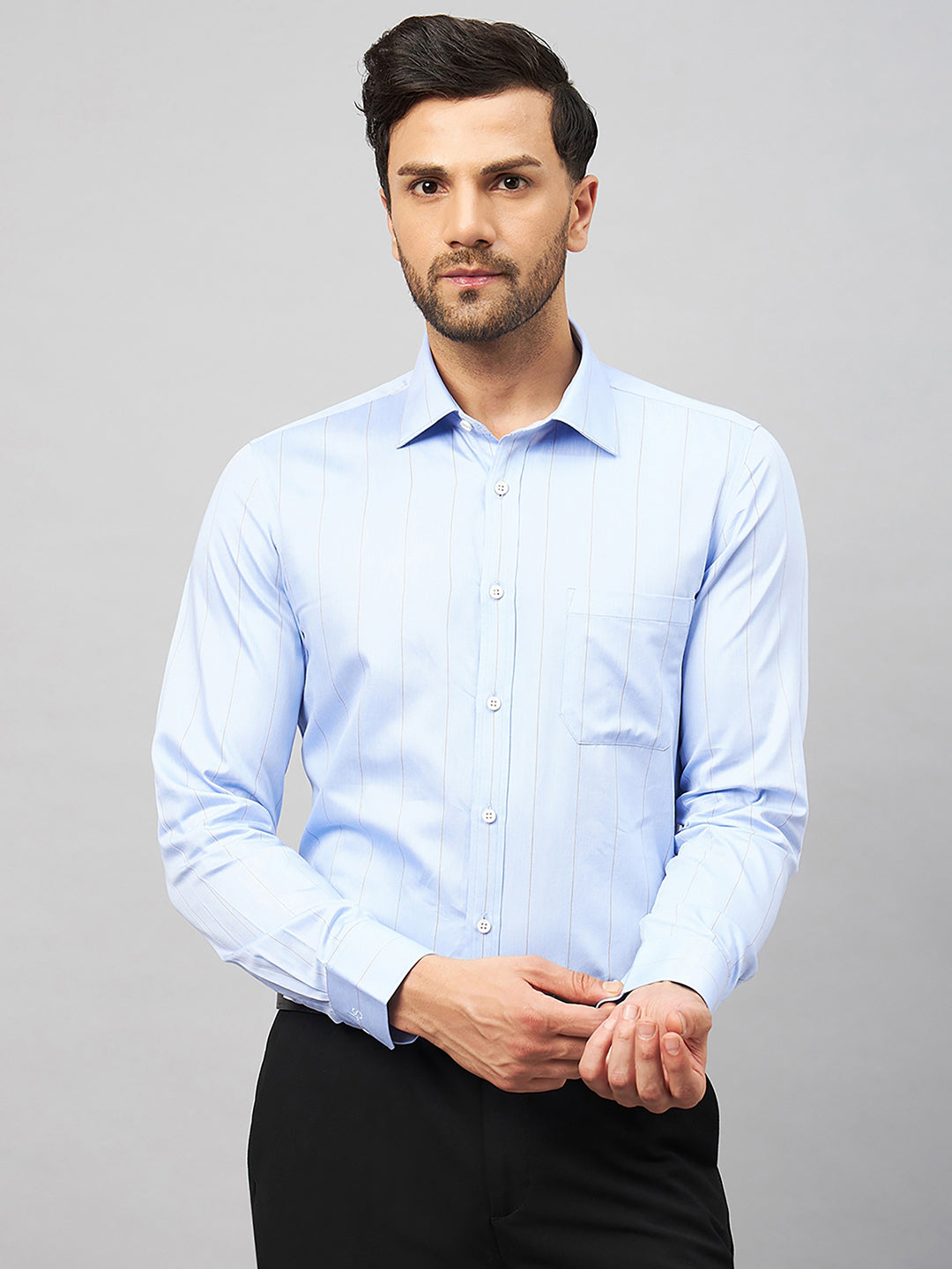 Regular Fit Formal Shirts For Men Perfectly Handfinished Collar & Cuffs