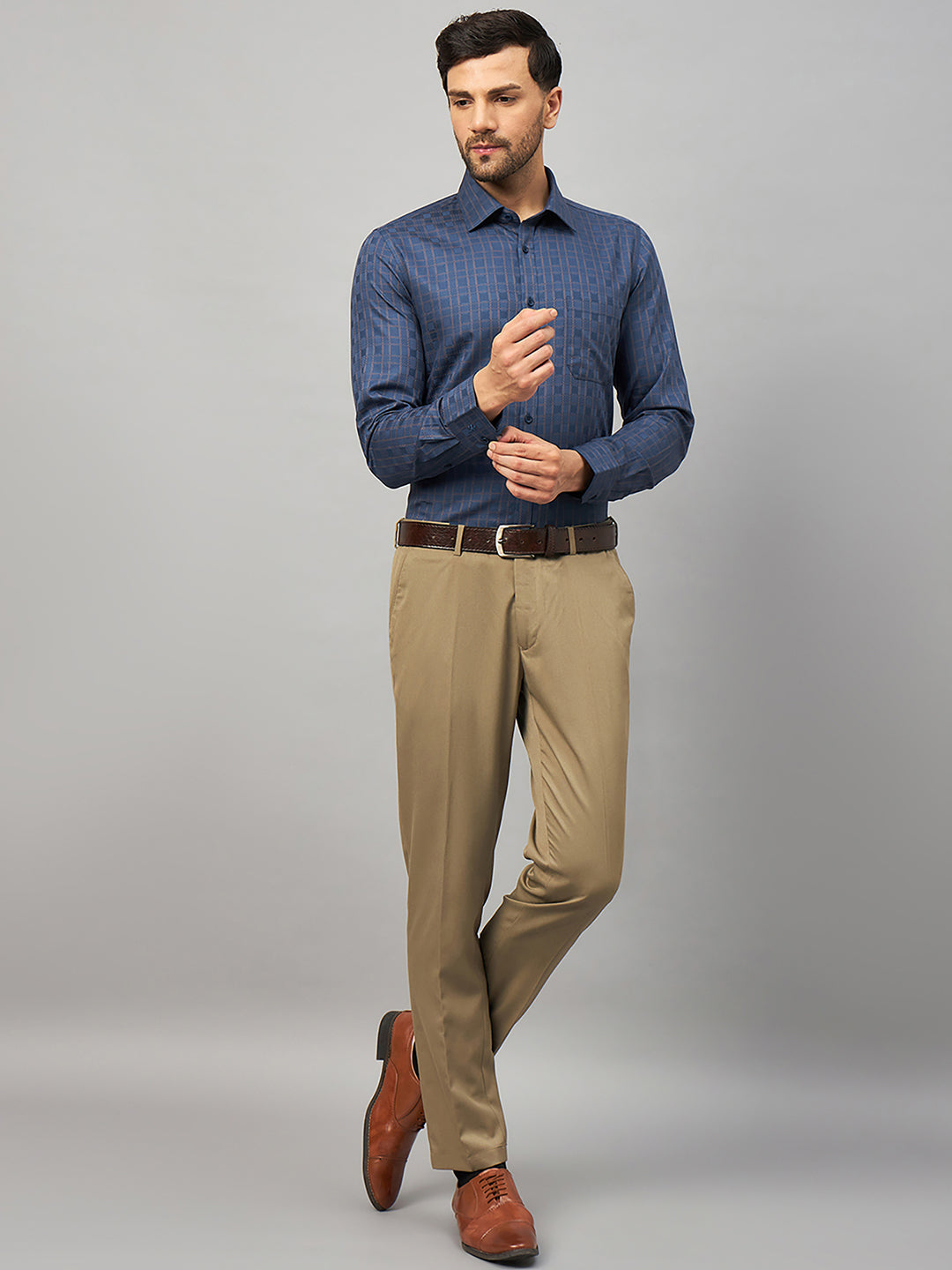 Regular Fit Formal Shirts For Men Perfectly Handfinished Collar & Cuffs