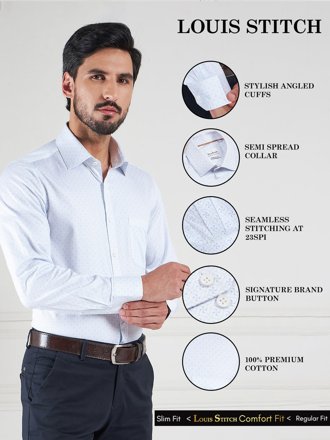 Regular Fit Geometric Multi-Color Shirt For Men