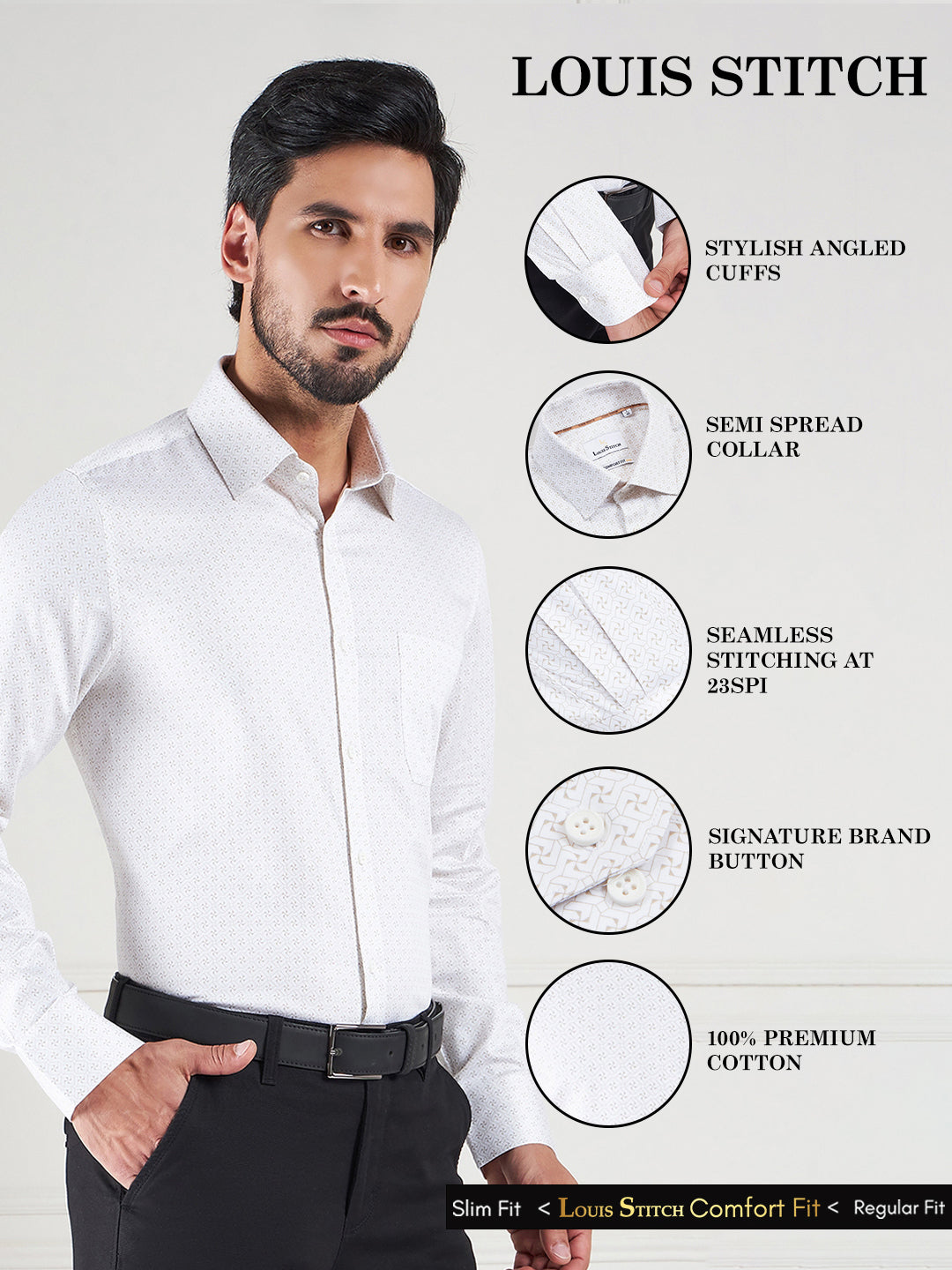 Regular Fit Geometric Multi-Color Shirt For Men