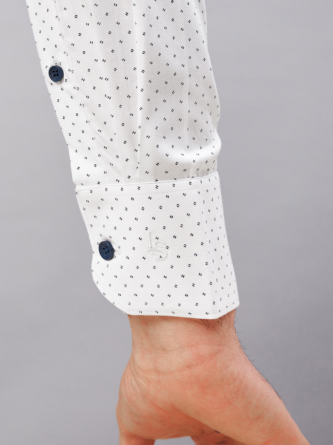 Regular Fit Semi Formal Graphic White Shirt For Men