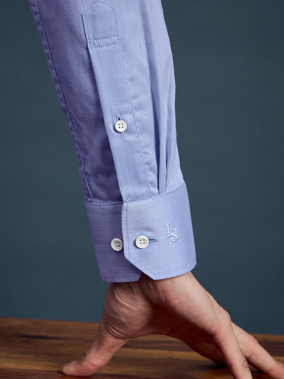 Men's Slim Fit Geometric Blue Formal Shirt
