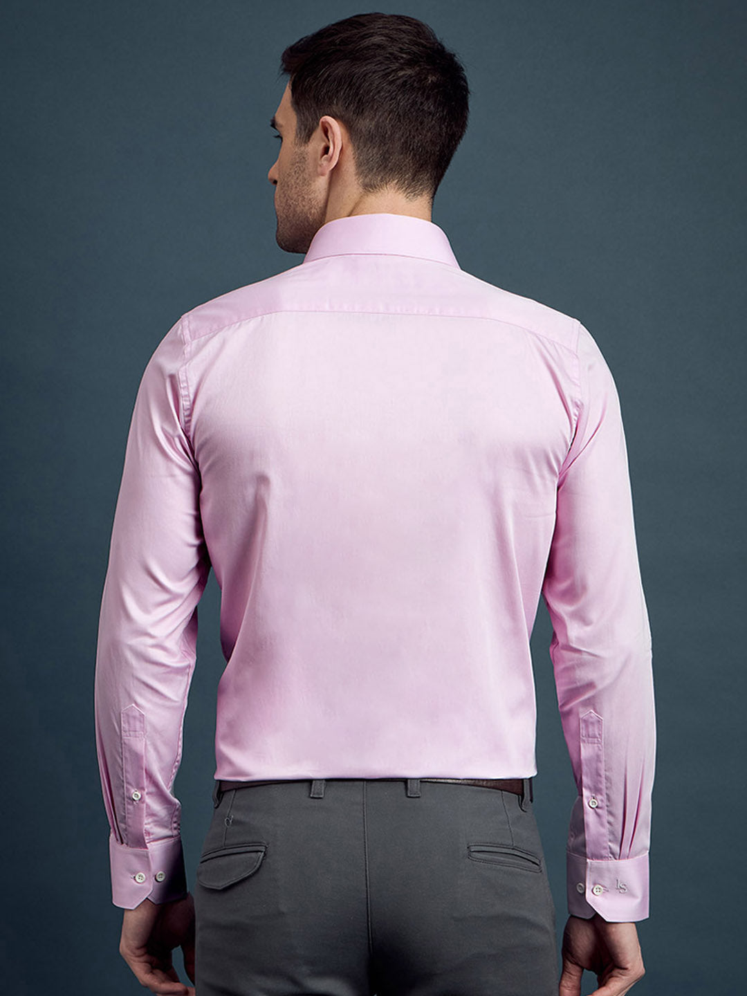 Men's Regular Fit Solid Pink Formal Shirt