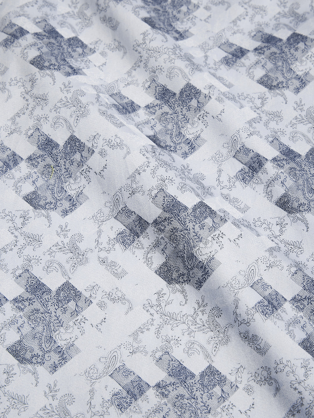 Regular Fit Formal Paisley Blue Shirt For Men