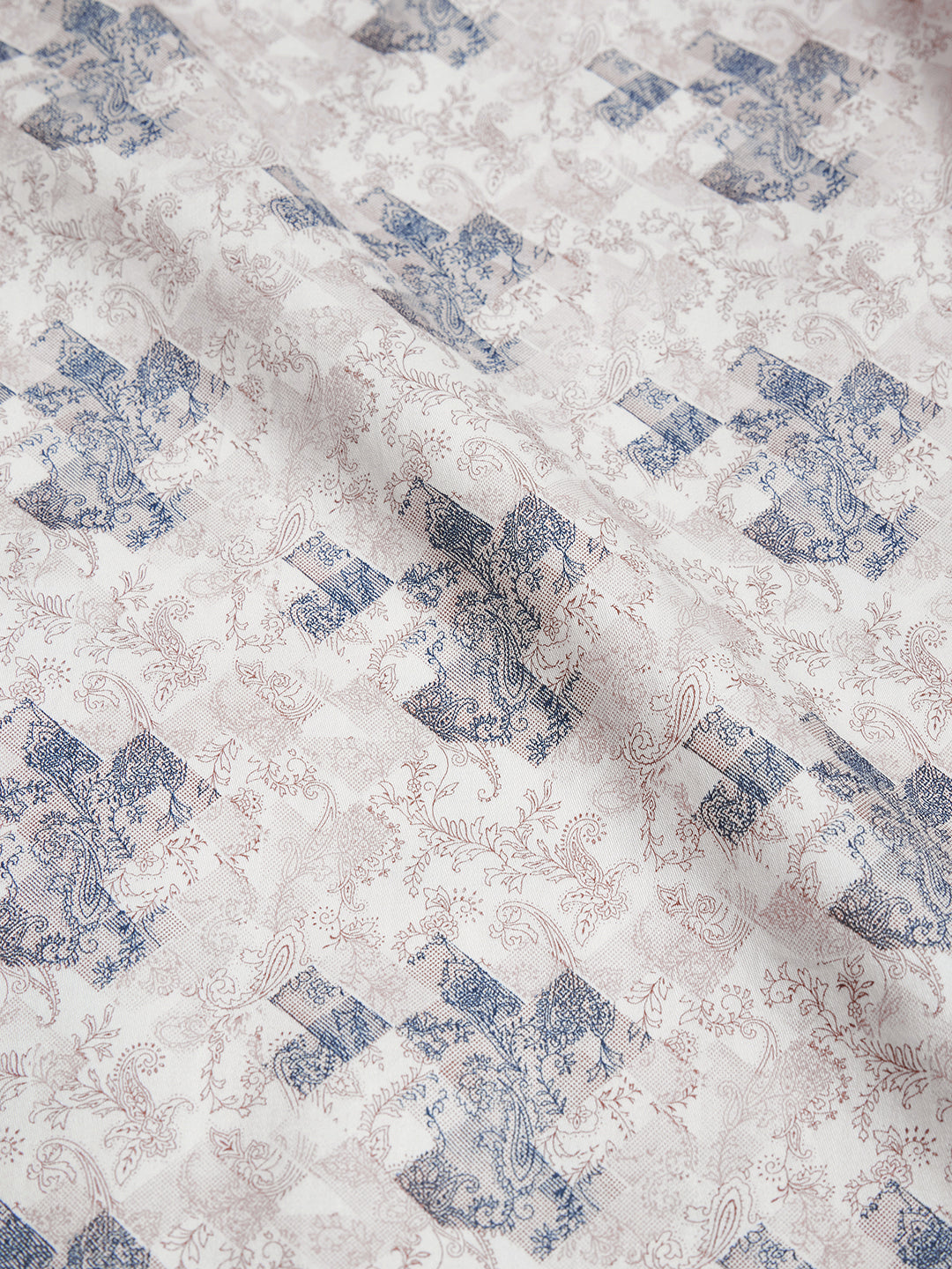 Regular Fit Formal Paisley Cream Shirt For Men