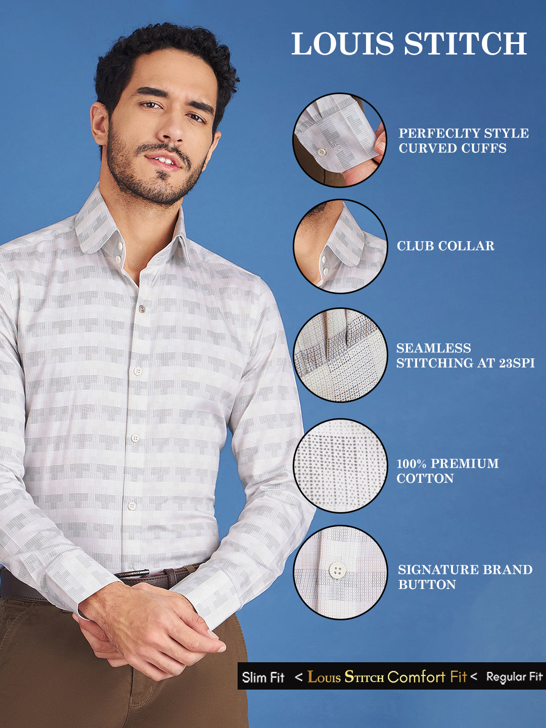 Regular Fit Formal Abstract Green Shirt For Men