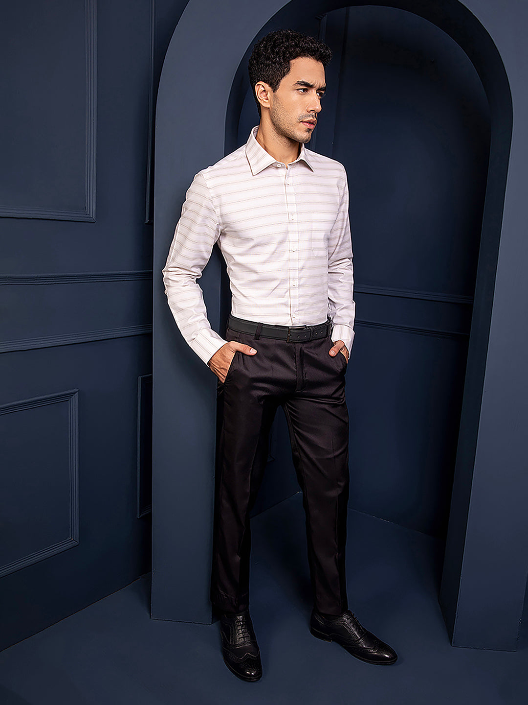 Regular Fit Formal Shirts For Men Perfectly Handfinished Collar & Cuffs