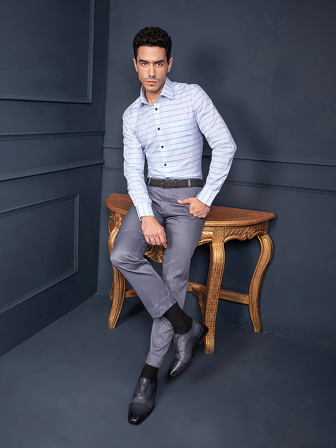 Regular Fit Formal Shirts For Men Perfectly Handfinished Collar & Cuffs