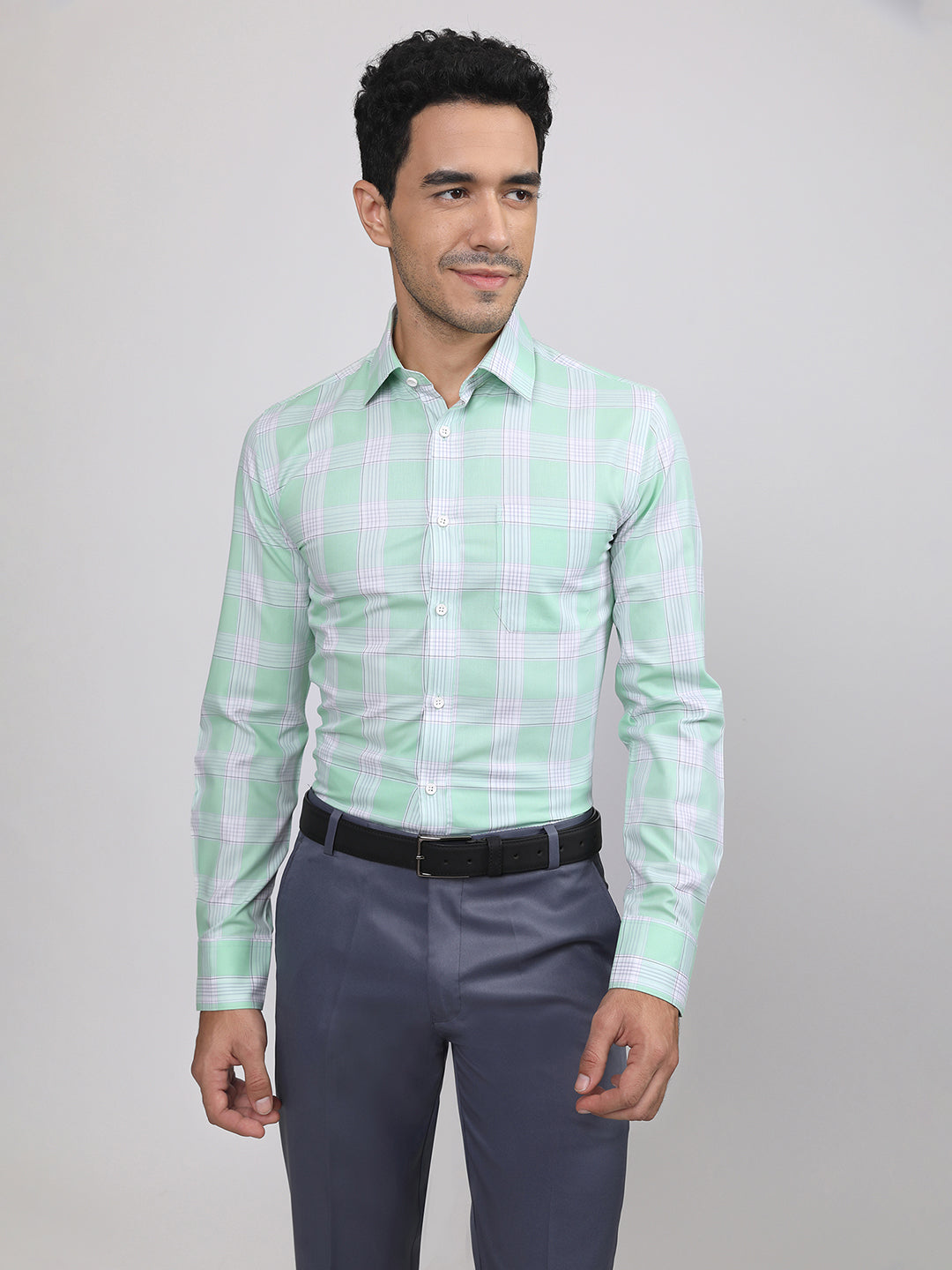 Regular Fit Formal Shirts For Men Perfectly Handfinished Collar & Cuffs